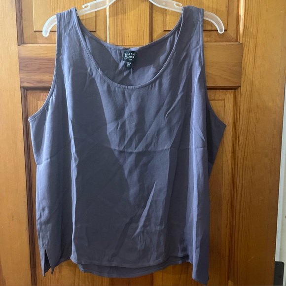 Eileen Fisher Women Silk Tank Top Sz Plus 2X Purple Sleeveless Base Layer Comfy - Picture 1 of 7